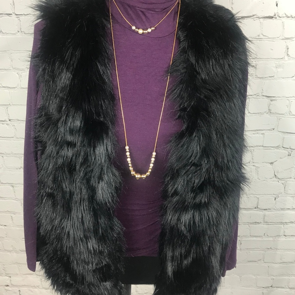 Divided Faux Fur Vest
